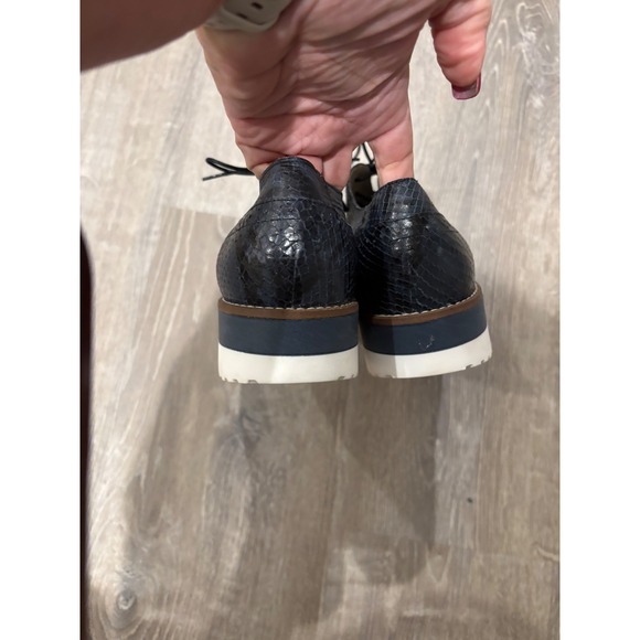 Women's Boden Oxford Snake Print Leather‎ Blue Lace Up Platform Shoes Sz 41 - Picture 5 of 7